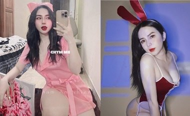 An Nhiên khoe bướm cho anh em xem